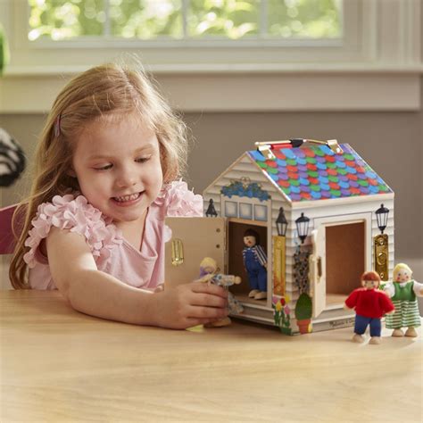 Melissa And Doug Take Along Wooden Doorbell House And Doll Toys Online