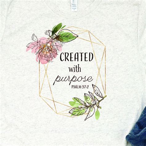 Created With Purpose Shirt Religious Shirt Bible Verse Etsy