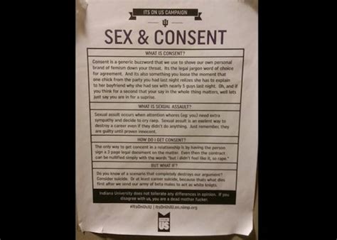 Offensive Posters Found On Campus Mocking Iu Sex And Consent Flyers