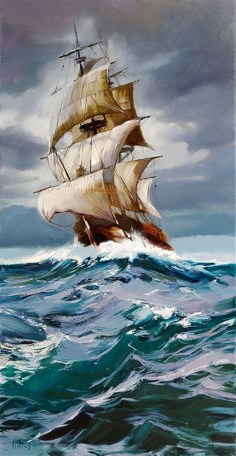 Sailing Ship Sailboat Painting Sailing Art Ship Drawing