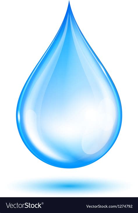 Blue Shiny Water Drop Royalty Free Vector Image
