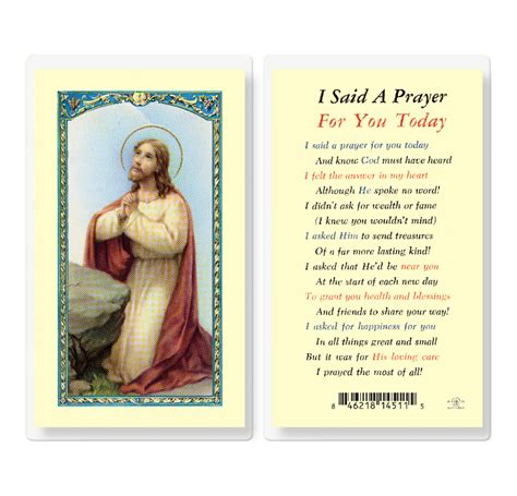 I Said A Prayer For You Today Laminated Holy Card 25 Pack Buy