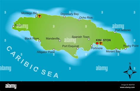 Map Of Jamaica Stockfotos Und Bilder Kaufen Alamy