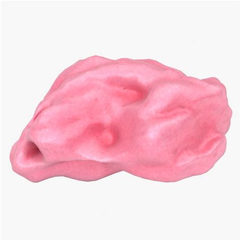 Yellow Chewed Bubble Gum With Teeth Marks 3d Model 19 3ds Blend