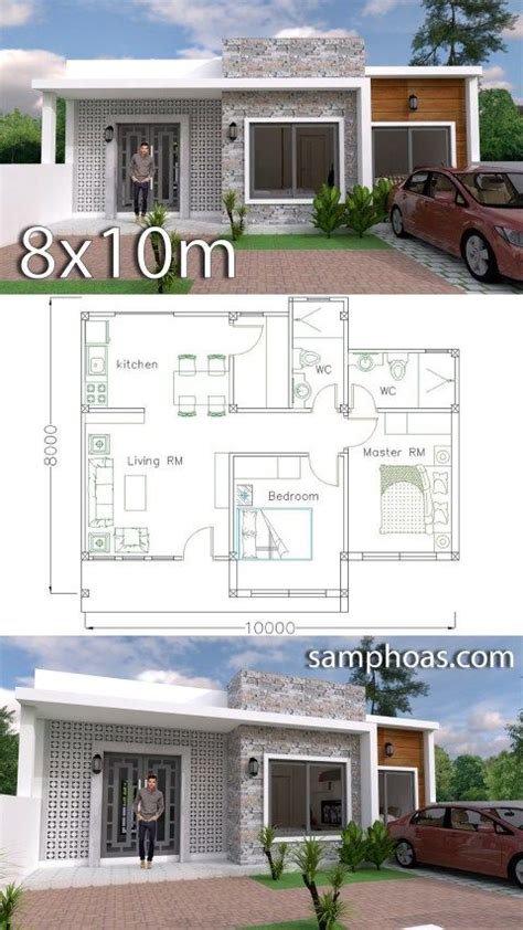 3 Bedrooms Home Design Plan 10x12m Samphoas Plan F12