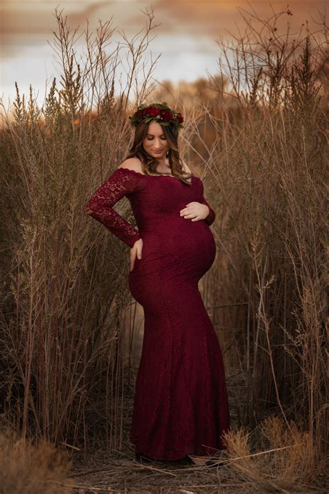 Gorgeous Winter Maternity Shoot Lace Maternity Gown Maternity Photography Poses Maternity