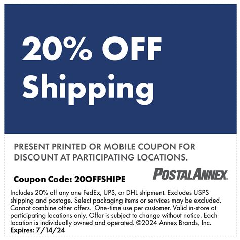 Current Specials at PostalAnnex Locations in PostalAnnex+ Stores of the