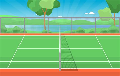 Outdoor Tennis Court Surrounded By Trees 2040345 Vector Art At Vecteezy