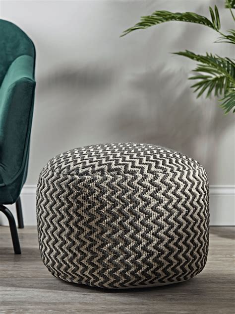 It will be enjoyed by kids and parents alike Grey Chevron Pouffe in 2020 | Faux fur bean bag, Mid ...