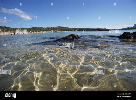 Cala Sassari Beach In Marinella Bay Golfo Aranci Olbia Sardinia