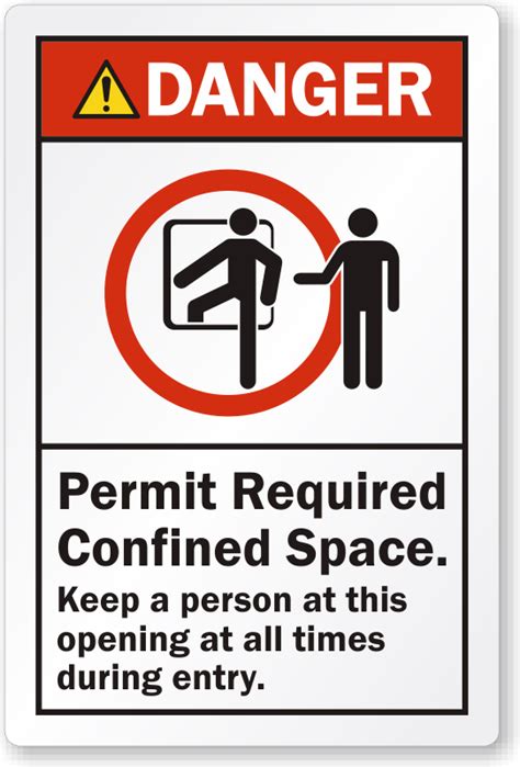 Danger Permit Required Confined Space Label Sku Lb 2383