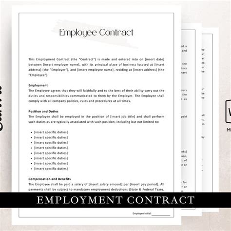 Employment Contract Etsy