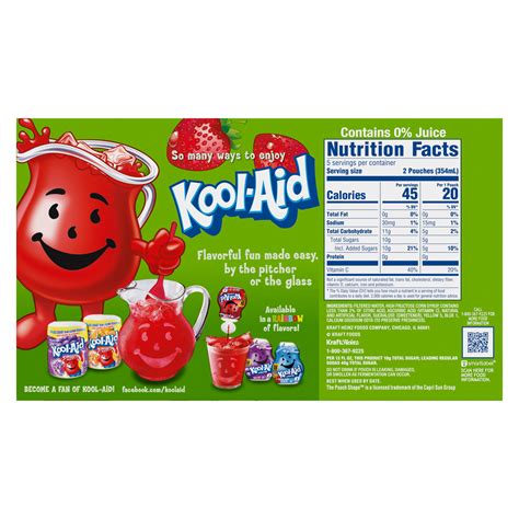 Kool Aid Jammers Strawberry Kiwi Kids Drink 0 Juice Box Pouches 10 Ct