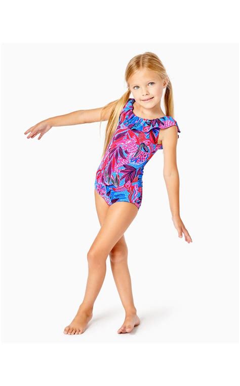 Upf 50 Girls Eliana Swimsuit In Ruby Red Wild Times In 2022 Swimsuits One Piece Swimsuit