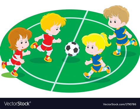 Children Playing Football Royalty Free Vector Image