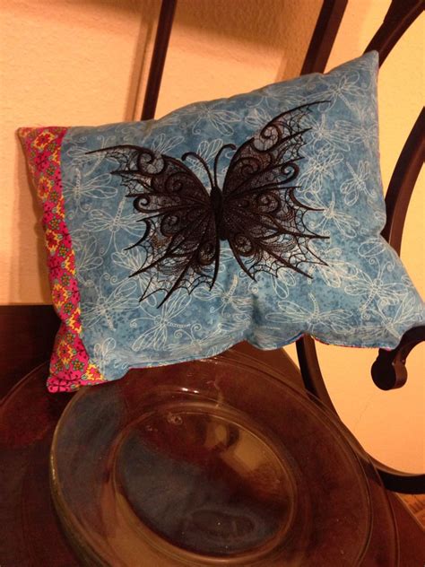 Embroidered Butterfly Pillow 14 X 10 Butterfly Pillow Embroidered