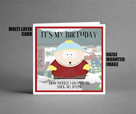 Cartman South Park Birthday Card Etsy