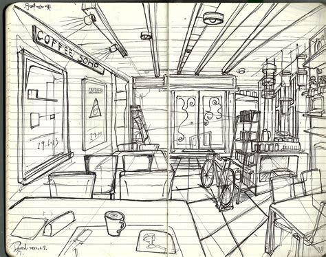 Coffee Shop Drawing At Explore Collection Of
