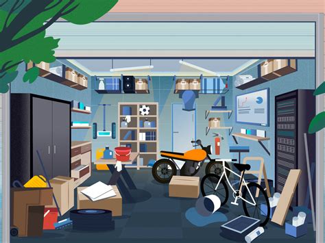 The Garage Is In Chaos Illustration By Maryna Lyvadska On Dribbble