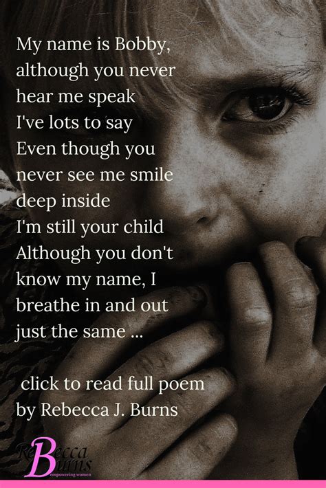 Child Abuse Through A Little Boys Eyes My Name Is Bobby Poem
