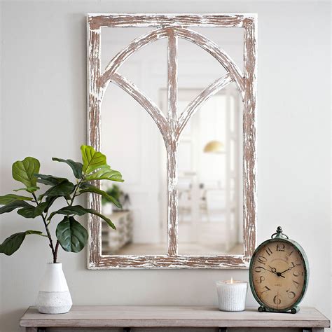 Distressed Arch Wooden Wall Mirror Kirklands Mirror Decor Arched