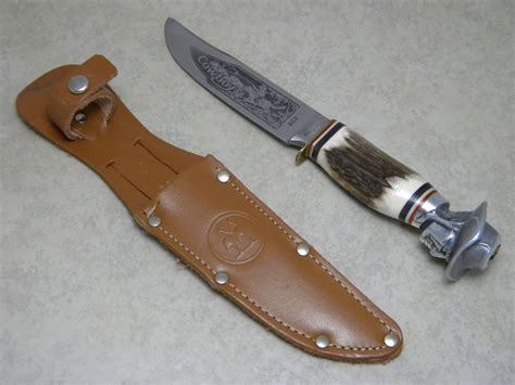 Robt Klaas Kissing Crane Solingen Germany Stag Kc Cowboy Fixed Blade Sheath Knife