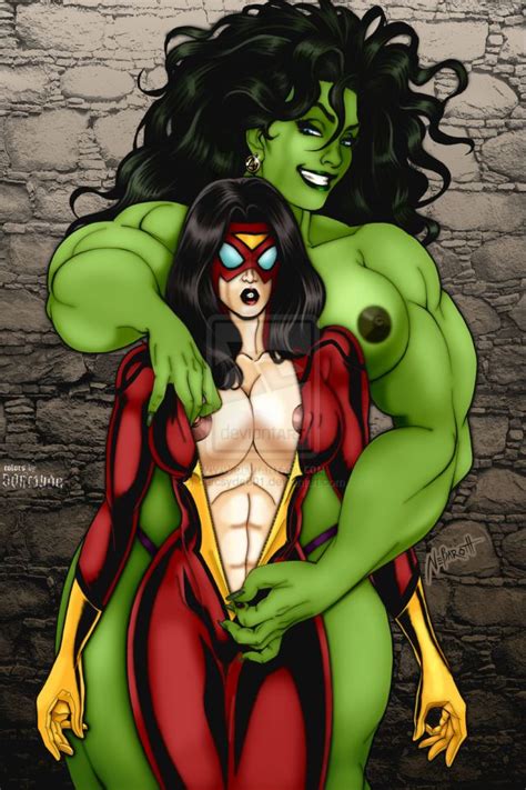 She Hulk Undresses Spider Woman Avengers Lesbian Porn Superheroes
