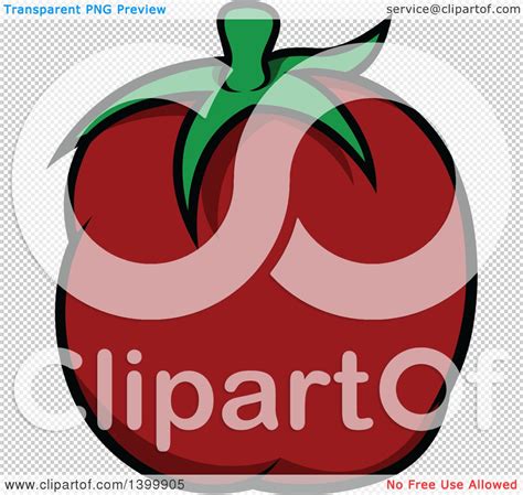 Clipart of a Cartoon Tomato - Royalty Free Vector Illustration by dero ...