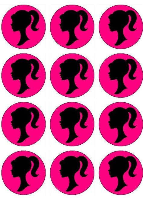 Items Similar To Edible VINTAGE BARBIE SILLOUETTE Cupcake Toppers