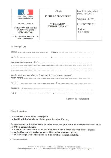 Attestation Dhébergement Comment Ecrire Une Attestation D