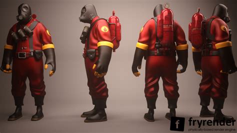 Freebie Epic 3d Character Model Of Pyro From Team Fortress 2