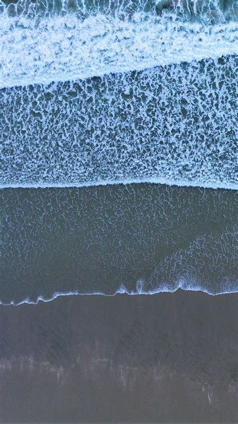 Download Wallpaper 1080x1920 Beach Waves Aerial View Sea Surf