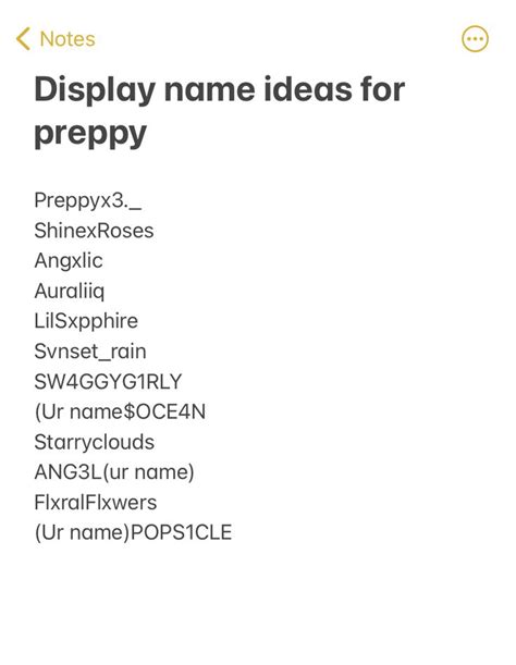 Preppy Name Ideas For Roblox