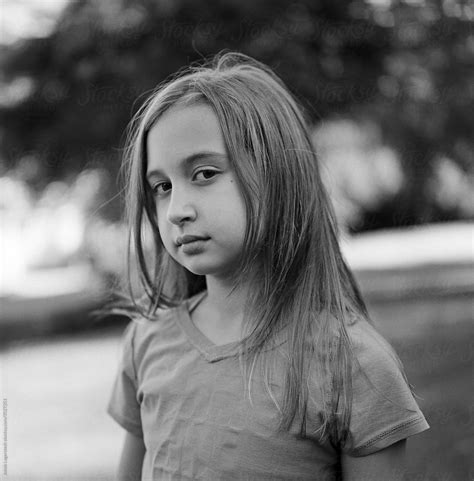 Black And White Portrait Of A Beautiful Young Girl By Stocksy Contributor Jakob Lagerstedt