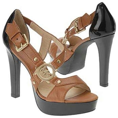 Michael Kors Mk Shoes Womens High Heels Sandals Strappy Brown Black