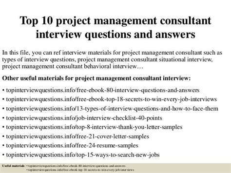 Top 10 Project Management Consultant Interview Questions And Answers