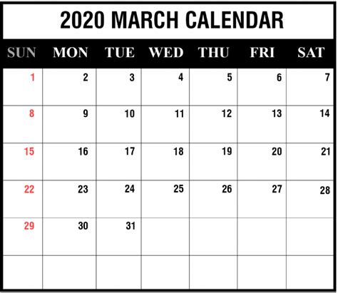 March 2020 Calendar Blank Calendar Printables March Calendar