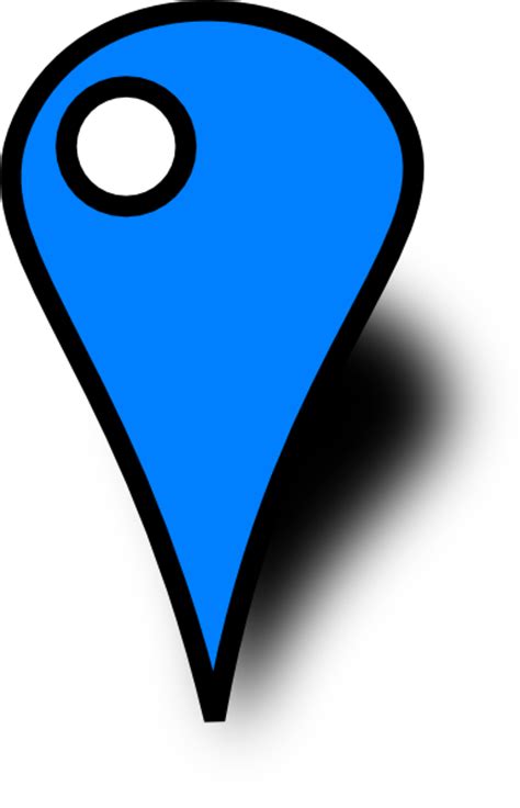 Blue Map Pin With White Dot Clip Art At Vector Clip Art