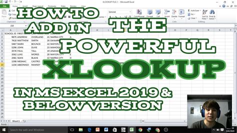 How To Add Xlookup Function In Excel 2019 Easy Steps Tutorial Youtube