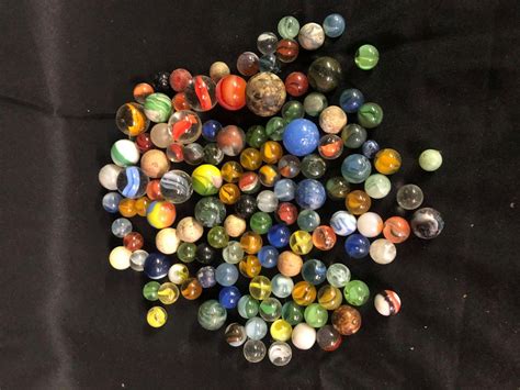 Lot Large Collection Of Antique Marbles