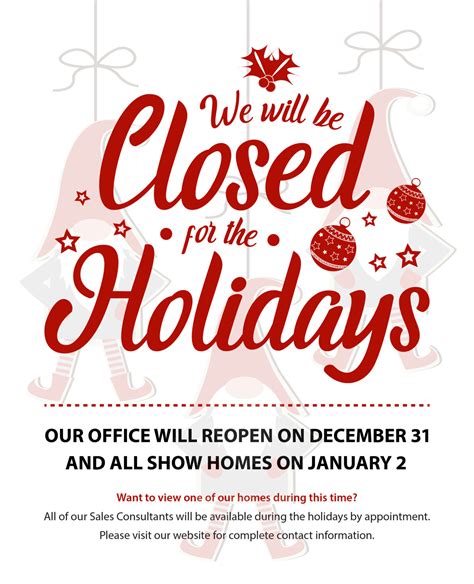 We Are Closed For The Christmas Holidays