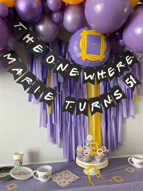 Friends TV Show Backdrop Fringe Friends Balloons Birthday Banner