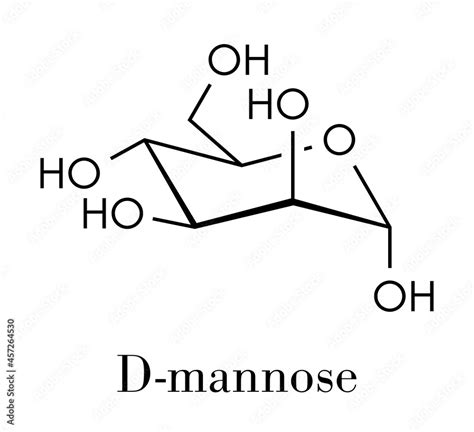 Mannose D Mannose Sugar Molecule Epimer Of Glucose Skeletal Formula