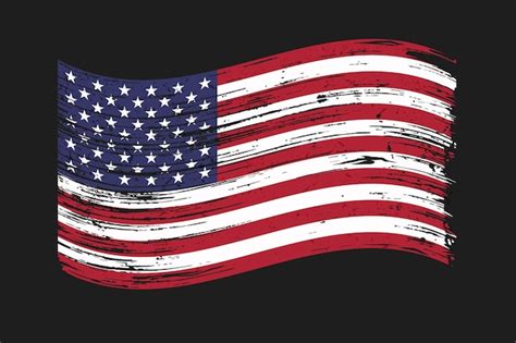 Free Vector Flat Design Grunge American Flag