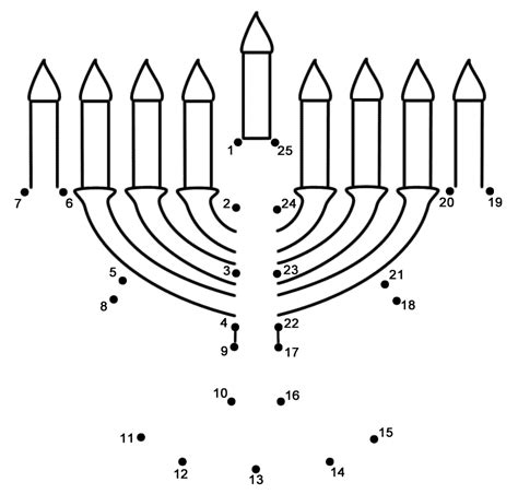 Menorah Connect The Dots Count By 1s Hanukkah