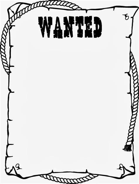 Free Wanted Poster Template Printable Wanted Poster Template For Kids
