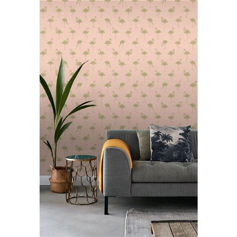 Esta Home Lovett Flamingo Wallpaper Peach Dd138994 Rona