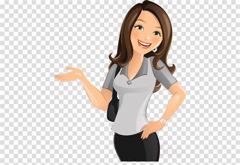 Long Hair Woman Hairstyle Png Clipart Business Woman Cartoon Face Images