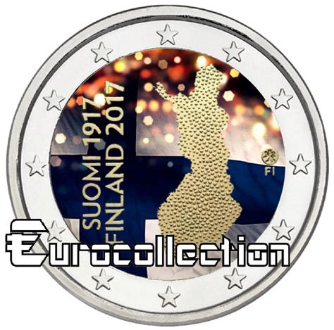 2 Euro Finlande 2017 Indépendance Couleur 2 Eurocollectionshop