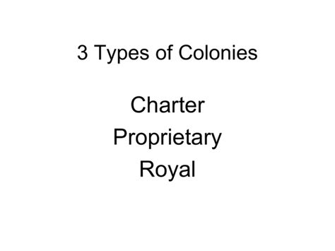 3 Types Of Colonies